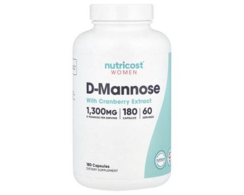 Nutricost, Women, D-Mannose with Cranberry Extract, 180 Capsules