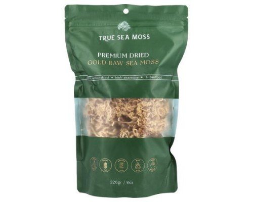 True Sea Moss, Premium Dried Gold Raw Sea Moss, 8 oz (226 g)