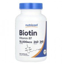 Nutricost, Biotin, 10,000 mcg, 240 Capsules