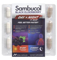 Sambucol, Black Elderberry, Day + Night Relief , 24 Capsules