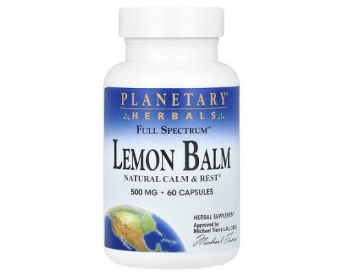 Planetary Herbals, Full Spectrum™ Lemon Balm, 60 Capsules (500 mg per Capsule)