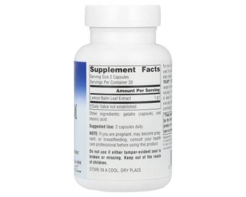 Planetary Herbals, Full Spectrum™ Lemon Balm, 60 Capsules (500 mg per Capsule)