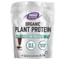 NOW Foods, Sports, Organic Plant Protein Powder, Creamy Chocolate, 1.2 lbs (544 g)