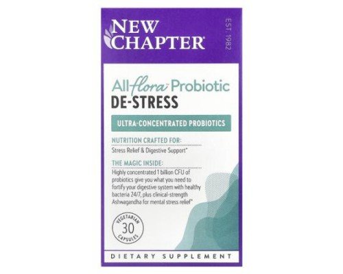 New Chapter, All-Flora™ Probiotic, De-Stress, 30 Vegetarian Capsules