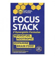 Natural Stacks, Focus Stack, 2 Bottles, 15 Vegetarian Capsules Each