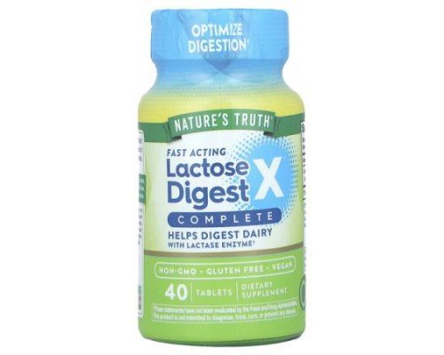 Nature's Truth, Fast Acting Lactose Digest X™ Complete, 40 Tablets (90 mg per Tablet)
