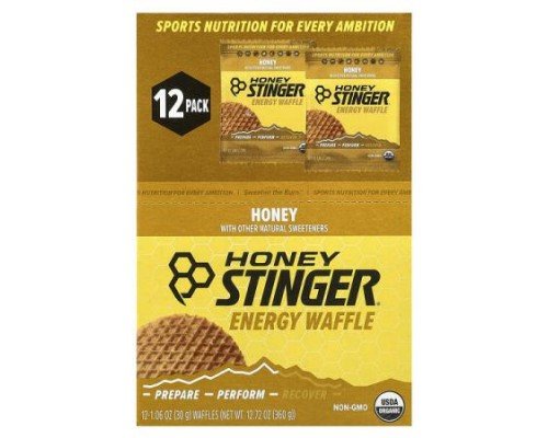 Honey Stinger, Energy Waffle, Honey , 12 Waffles, 1.06 oz (30 g) Each