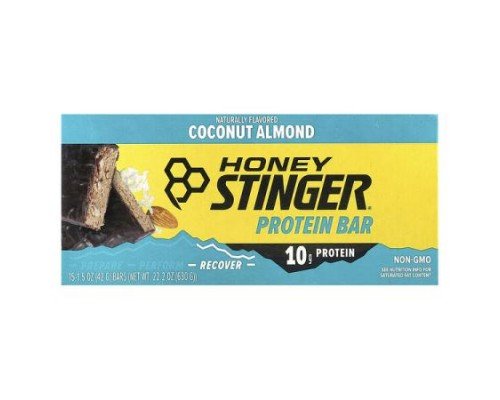 Honey Stinger, Protein Bar, Coconut Almond , 15 Bars, 1.5 oz (42 g) Each