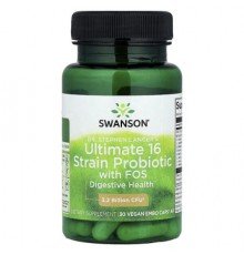 Swanson, Dr. Stephen Langer's Ultimate 16 Strain Probiotic with FOS, 30 Vegan EMBO Caps® AP