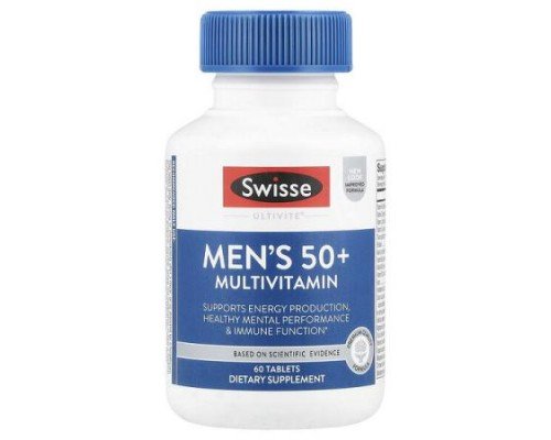 Swisse, Men's 50+ Multivitamin, 60 Tablets