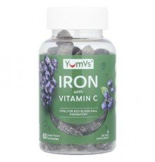 YumVs, Iron with Vitamin C Gummies, Grape, 60 Gummies