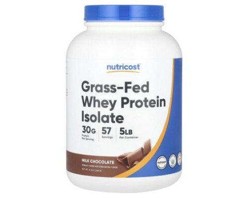 Nutricost, Grass-Fed Whey Protein Isolate, Milk Chocolate, 5 lb (2,268 g)