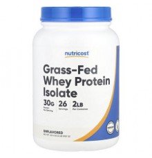 Nutricost, Grass-Fed Whey Protein Isolate, Unflavored, 2 lb (907 g)