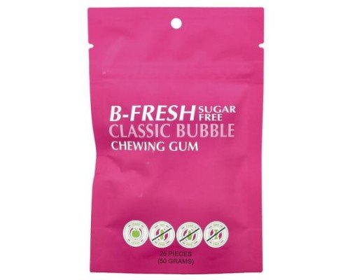 B-Fresh, Chewing Gum, Sugar Free, Classic Bubble, 25 Pieces, (50 g)