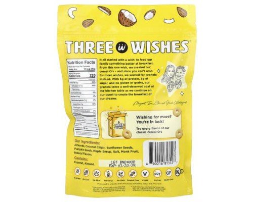 Three Wishes, Grain Free Granola, Original, 8 oz (227 g)
