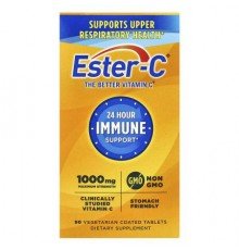 EsterC, 24 Hour Immune Support, 1,000 mg, 90 Vegetarian Coated Tablets