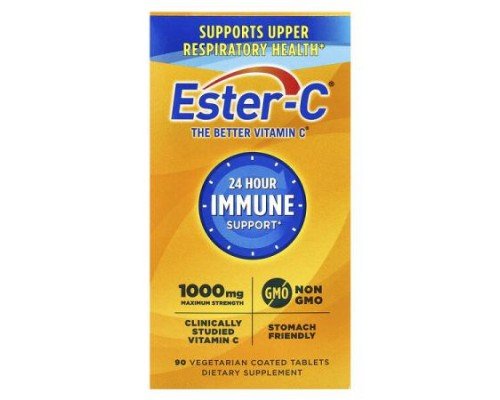 EsterC, 24 Hour Immune Support, 1,000 mg, 90 Vegetarian Coated Tablets