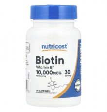 Nutricost, Biotin, 10,000 mcg, 30 Capsules