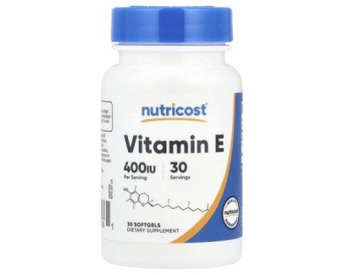 Nutricost, Vitamin E, 180 mg (400 IU), 30 Softgels