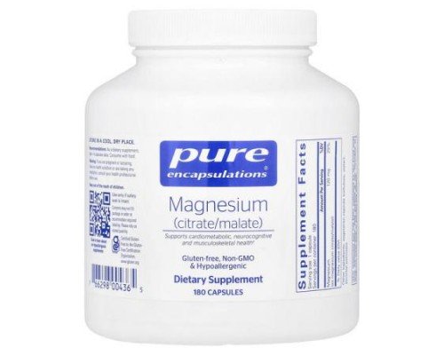 Pure Encapsulations, Magnesium (Citrate/Malate), 180 Capsules