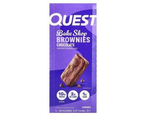 Quest Nutrition, Bake Shop Brownies, Chocolate, 10 Brownies, 1.98 oz (56 g) Each