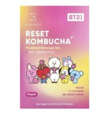 Everydaze, Reset Kombucha, Powdered Beverage Mix, Peach, 10 Packets, 0.18 oz (5 g) Each