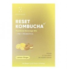 Everydaze, Reset Kombucha, Powdered Beverage Mix, Lemon Ginger, 10 Packets, 0.18 oz (5 g) Each