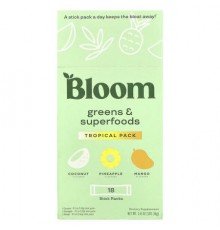 Bloom, Greens & Superfoods, Tropical Pack, 18 Stick Packs, 3.6 oz (102.36 g)