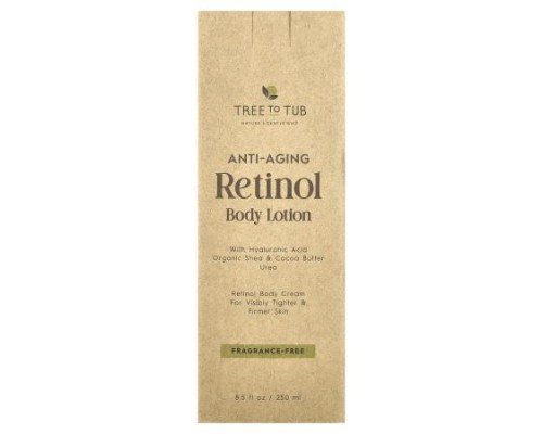 Tree To Tub, Anti-Aging Retinol Body Lotion, Fragrance-Free, 8.5 fl oz (250 ml)