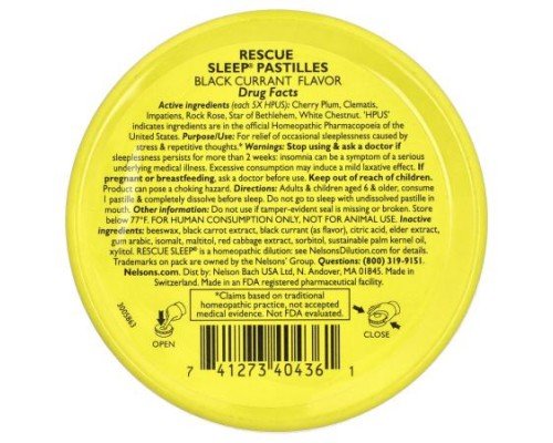 Bach, Rescue Sleep® Pastilles, Black Currant, 35 Pastilles, 1.7 oz (50 g)