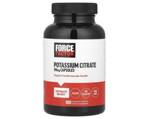 Force Factor, Potassium Citrate, 99 mg, 180 Vegetable Capsules
