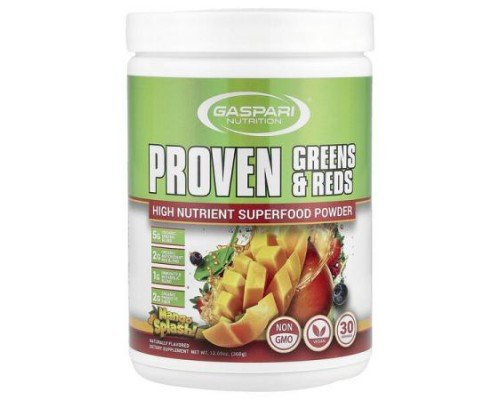 Gaspari Nutrition, Proven Greens & Reds, Mango Splash, 12.69 oz (360 g)