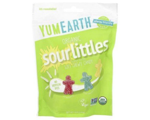YumEarth, Organic Sour Littles, Soft Chew Candy, Strawberry, Blue Raspberry, Lemon, 5 oz (142 g)