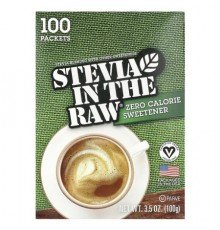 In the Raw, Stevia In The Raw®, Zero Calorie Sweetener, 100 Packets, 3.5 oz (100 g)