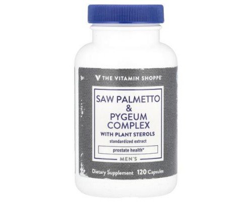 The Vitamin Shoppe, Men's Saw Palmetto & Pygeum Complex With Plant Sterols, 120 Capsules