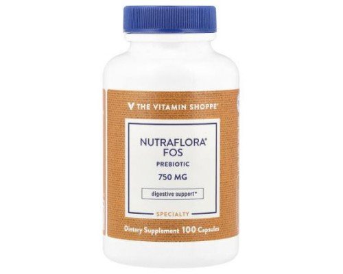 The Vitamin Shoppe, NutraFlora® FOS Probiotic, 750 mg, 100 Capsules