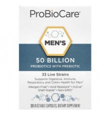 ProBioCare, Men's Probiotics with Prebiotic, 50 Billion, 30 Vegetable Capsules