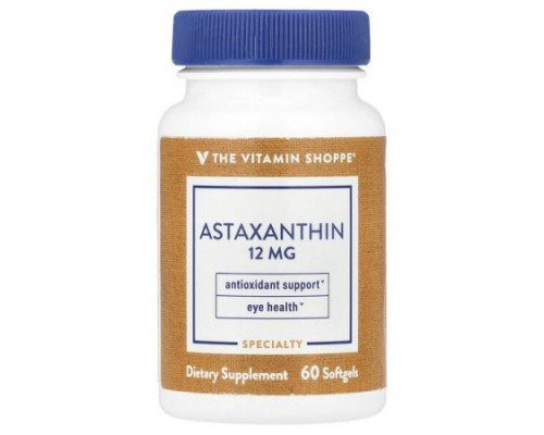 The Vitamin Shoppe, Astaxanthin, 12 mg, 60 Softgels