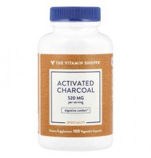 The Vitamin Shoppe, Activated Charcoal, 100 Vegetable Capsules (260 mg per Capsule)