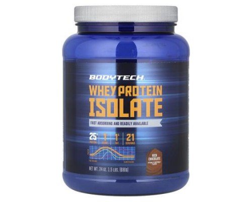 BodyTech, Whey Protein Isolate, Rich Chocolate, 1.5 lbs (680 g)