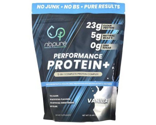 NB Pure, Performance Protein+, Vanilla, 1.8 lbs (837.5 g)