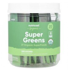 Nutricost, Organic Super Greens, Unflavored, 20 Stick Packs, 0.36 oz (10 g) Each