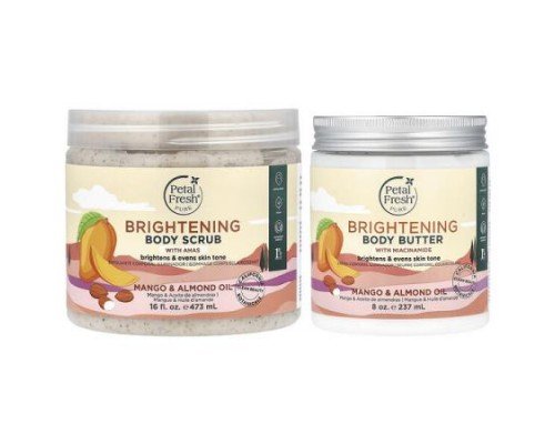 Petal Fresh, Brightening Set, Mango & Almond Oil, 2 Piece Set