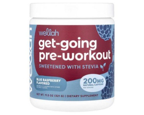 Wellah, Get-Going Pre-Workout, Blue Raspberry, 11.5 oz (321 g)