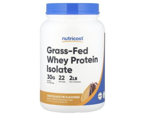 Nutricost, Grass-Fed Whey Protein Isolate, Chocolate PB , 2 lb (907 g)