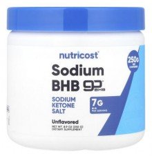 Nutricost, Sodium BHB, goBHB®,  Unflavored, 8.9 oz (250 g)