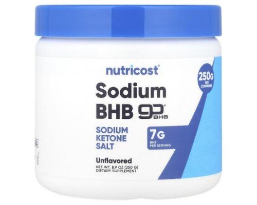 Nutricost, Sodium BHB, goBHB®,  Unflavored, 8.9 oz (250 g)