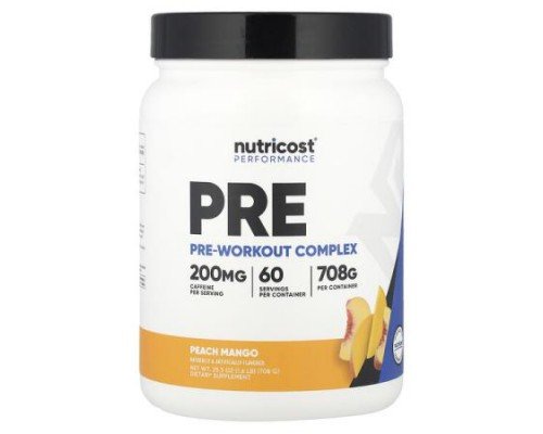Nutricost, Performance, Pre-Workout Complex, Peach Mango, 1.6 lb (708 g)
