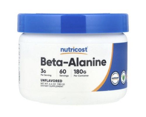 Nutricost, Beta-Alanine, Unflavored, 6.4 oz (180 g)