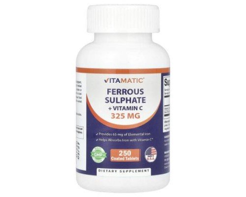 Vitamatic, Ferrous Sulphate + Vitamin C, 250 Coated Tablets